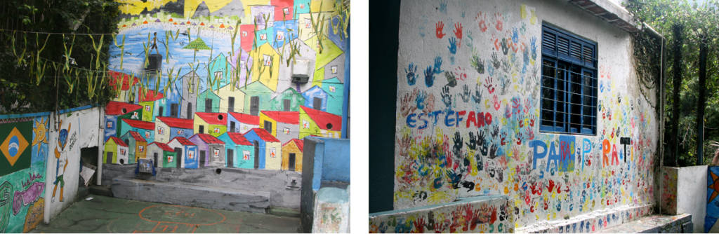 Visiting a school in the favelas 